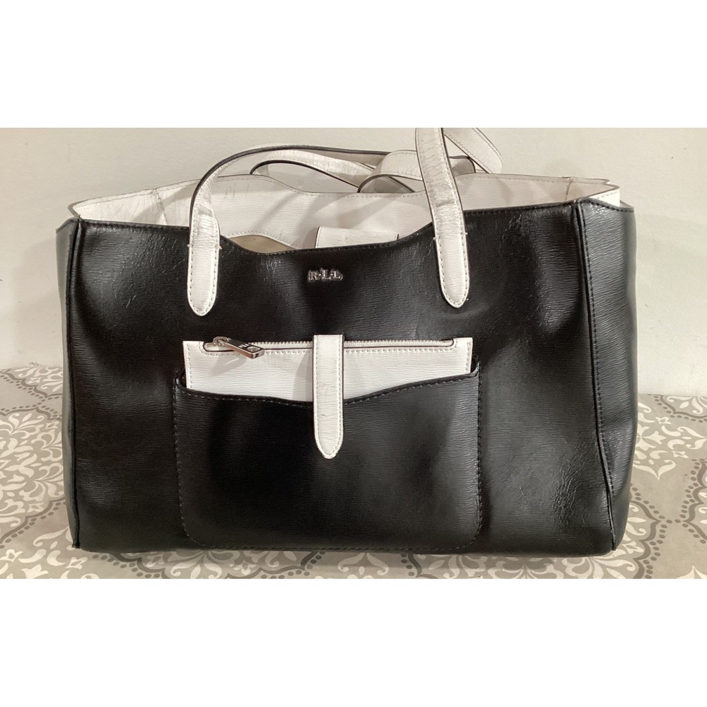 LAUREN RALPH LAUREN COATED CANVAS SHOULDER BAG TOTE
